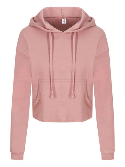 Girlie Cropped Hoodie Just Hoods by AWDis Dusty Pink