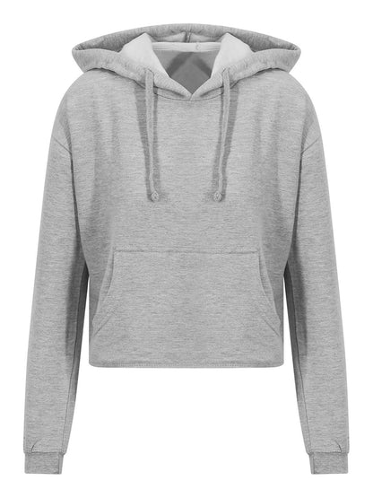 Girlie Cropped Hoodie Just Hoods by AWDis Heather Grey