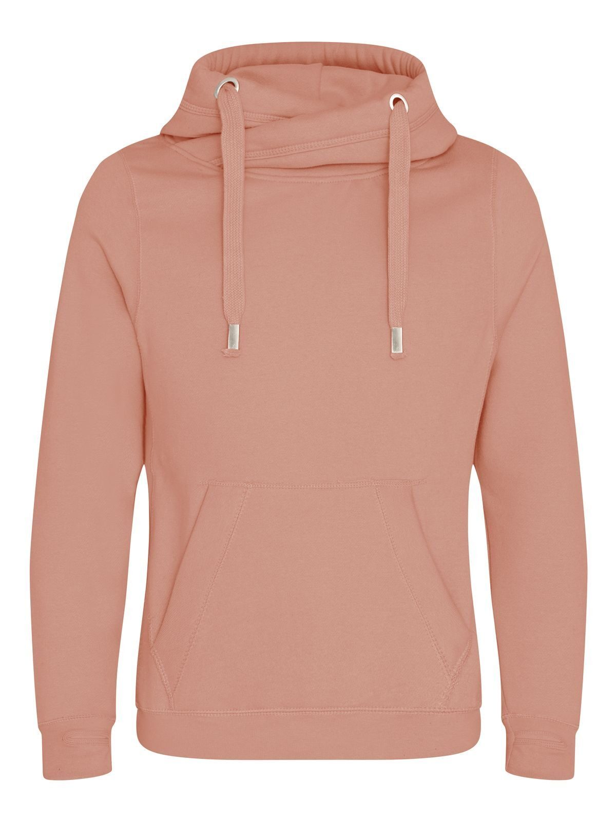 Cross Neck Hoodie Just Hoods by AWDis Dusty Pink