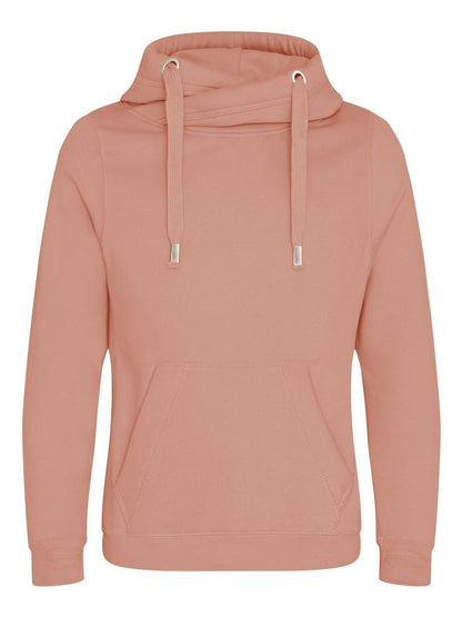 Cross Neck Hoodie Just Hoods by AWDis Dusty Pink