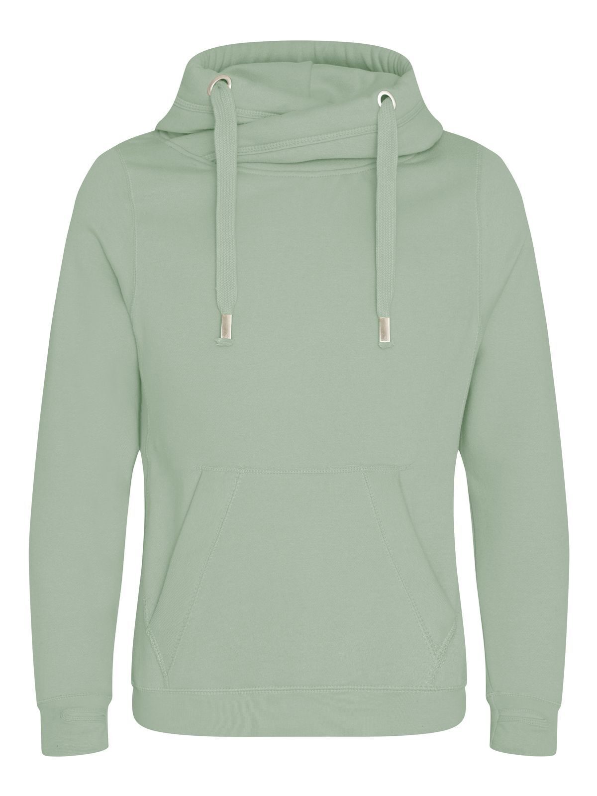 Cross Neck Hoodie Just Hoods by AWDis Dusty Green