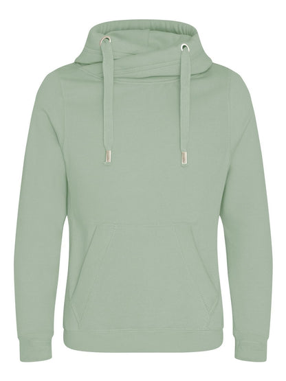 Cross Neck Hoodie Just Hoods by AWDis Dusty Green