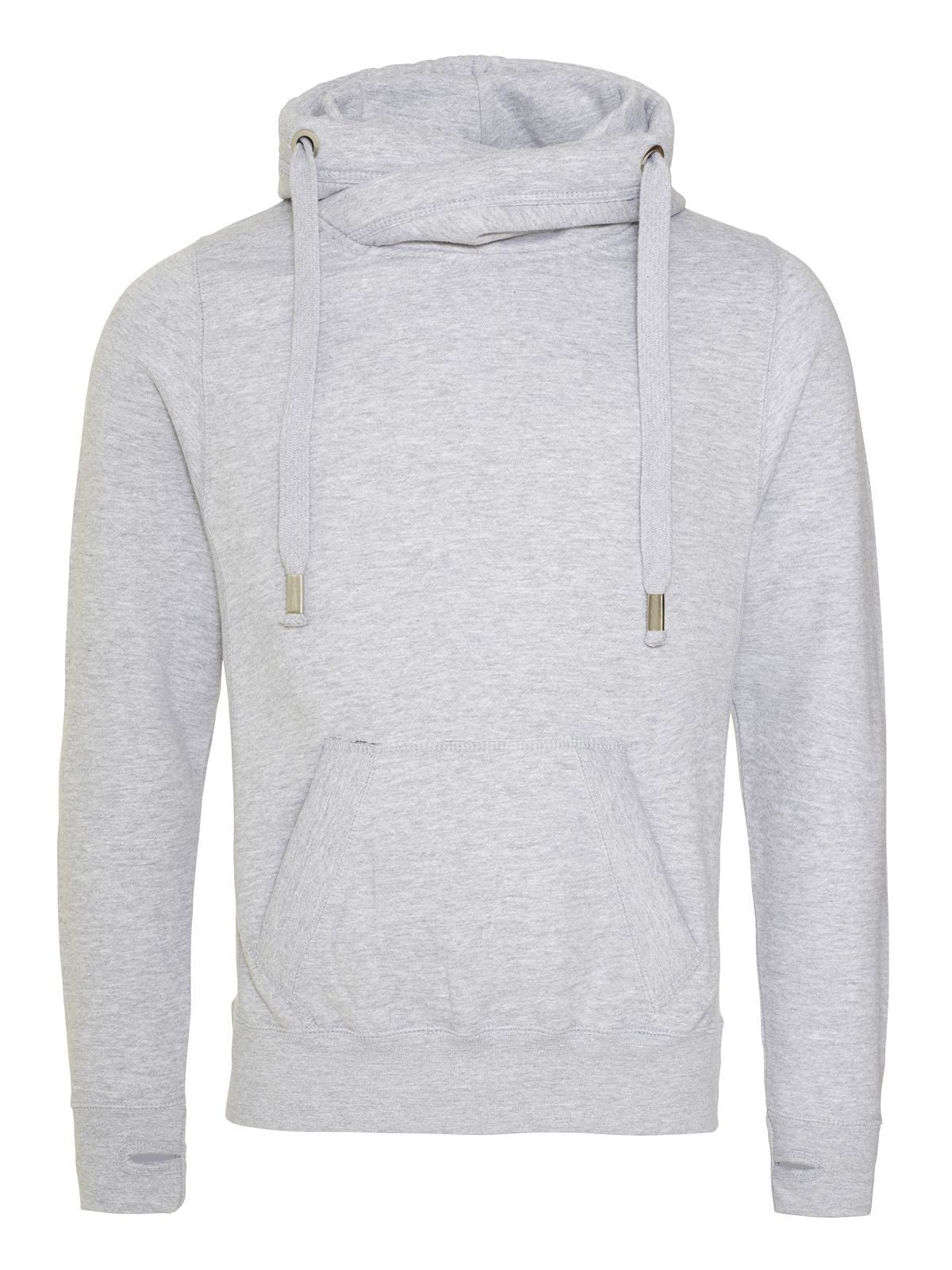 Cross Neck Hoodie Just Hoods by AWDis Heather Grey