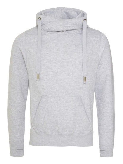 Cross Neck Hoodie Just Hoods by AWDis Heather Grey