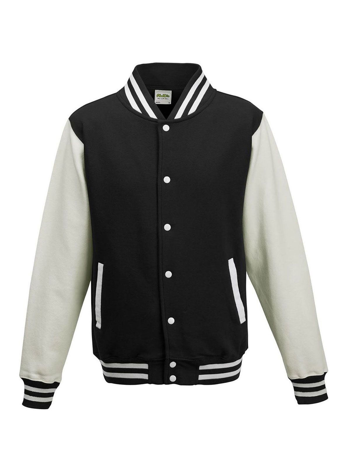 Varsity Jacket Just Hoods by AWDis Jet Black/White