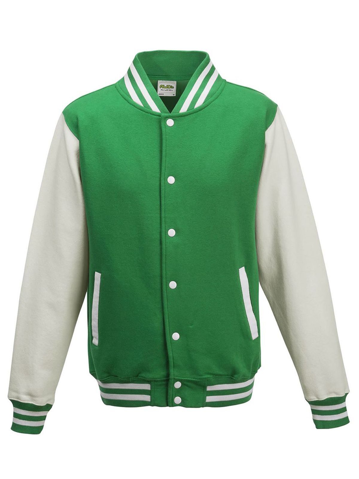 Varsity Jacket Just Hoods by AWDis Kelly Green/White