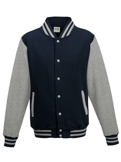 Varsity Jacket Just Hoods by AWDis Oxford Navy/Heather Grey