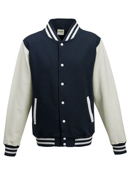 Varsity Jacket Just Hoods by AWDis Oxford Navy/White