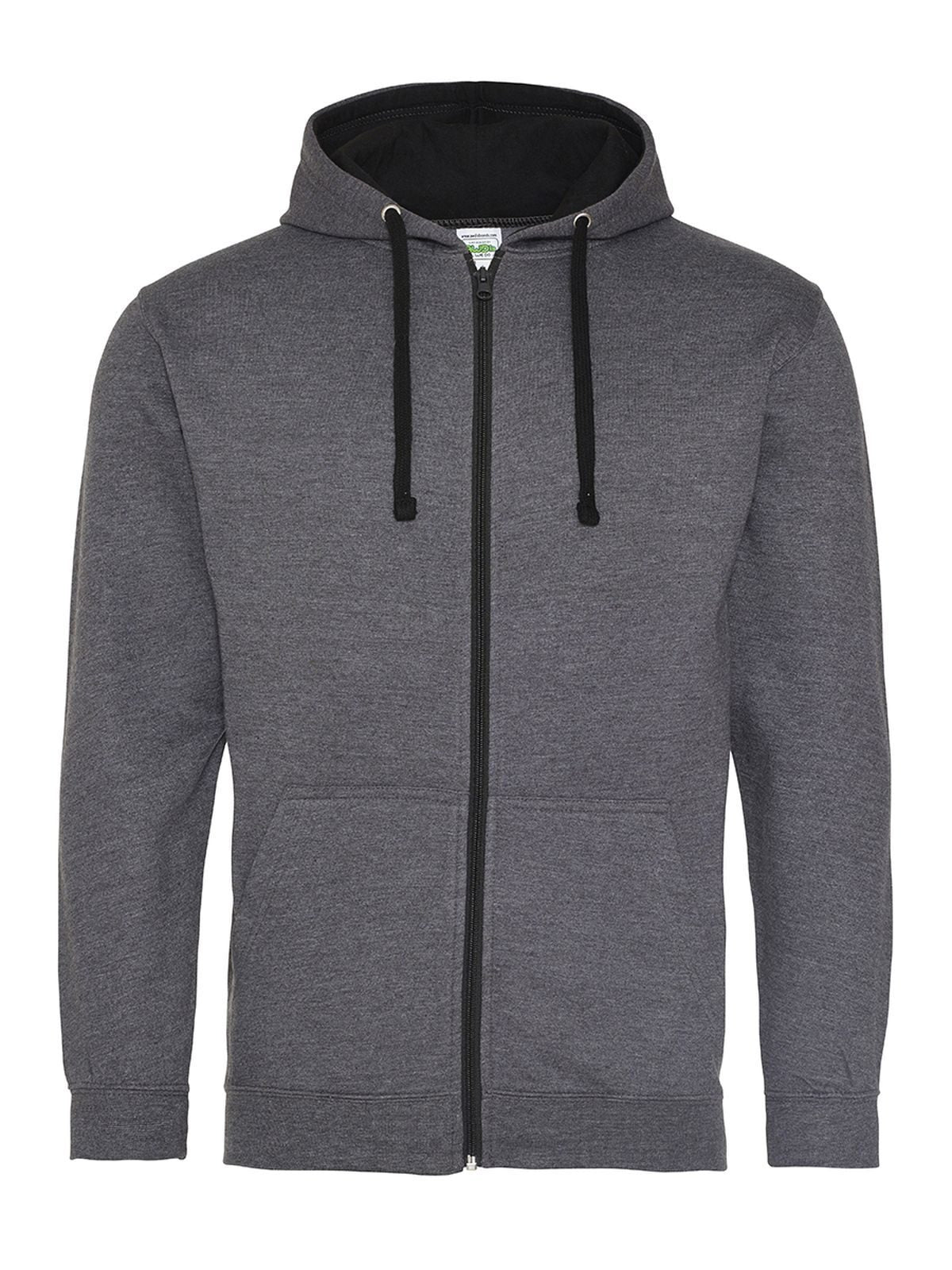 Varsity Zoodie Just Hoods by AWDis Charcoal/Jet Black