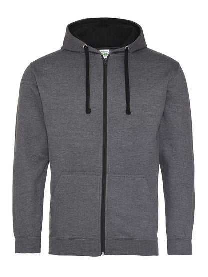 Varsity Zoodie Just Hoods by AWDis Charcoal/Jet Black