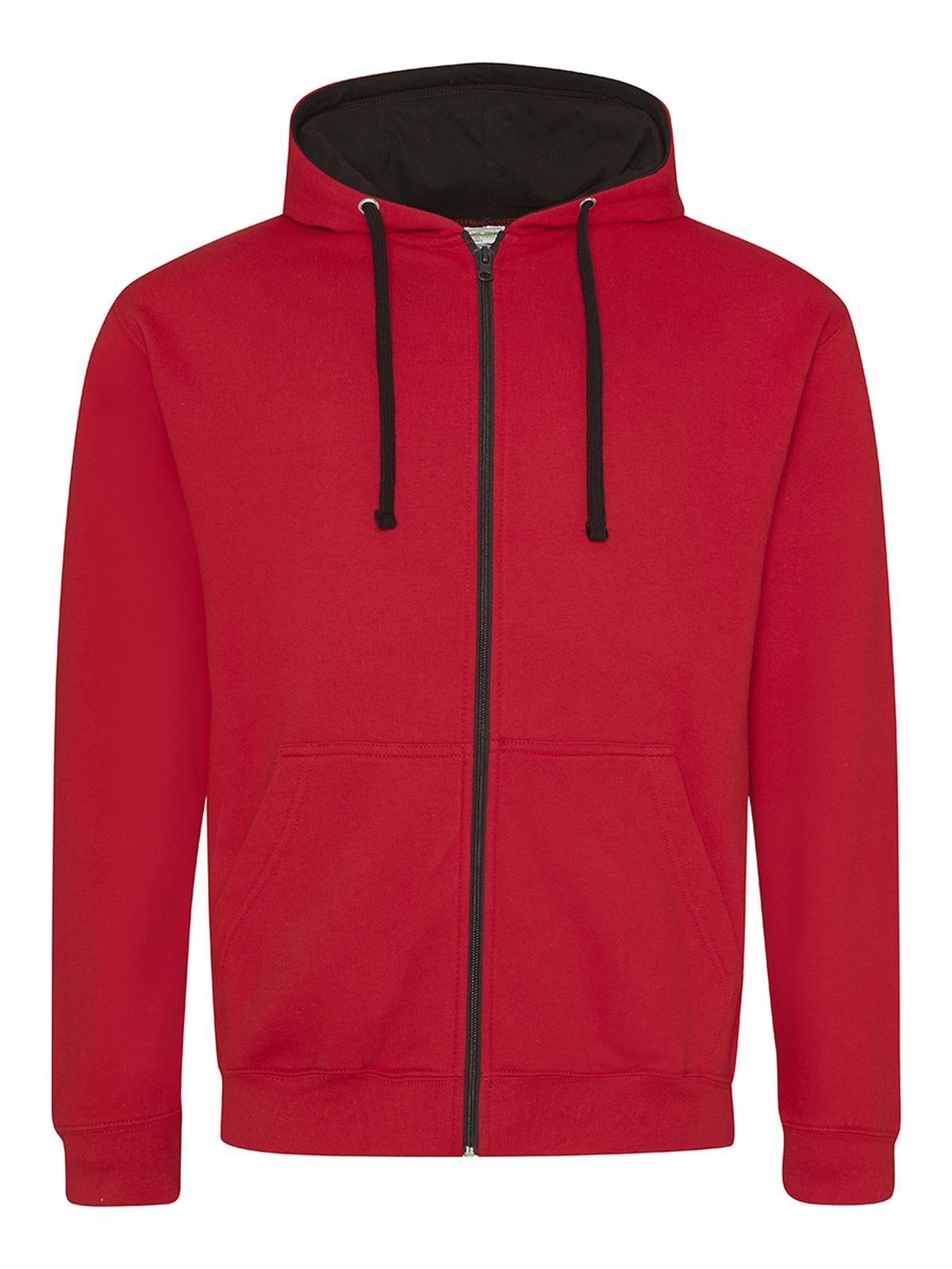 Varsity Zoodie Just Hoods by AWDis Fire Red/Jet Black