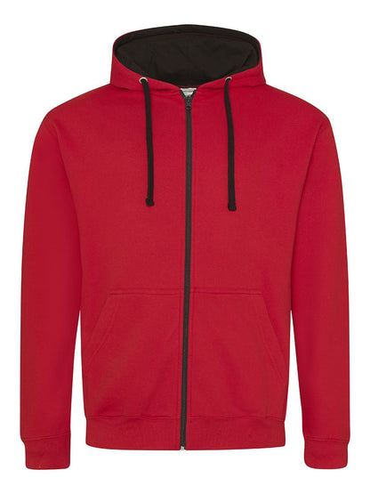 Varsity Zoodie Just Hoods by AWDis Fire Red/Jet Black