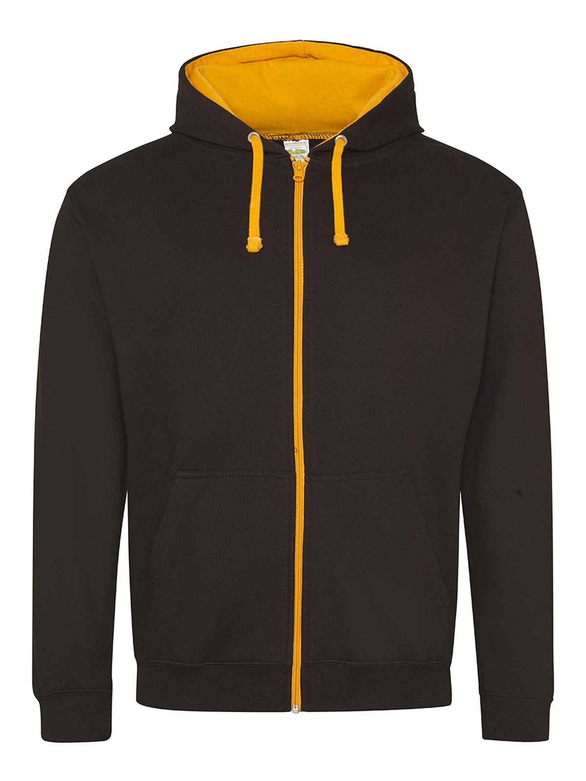 Varsity Zoodie Just Hoods by AWDis Jet Black/Orange Crush