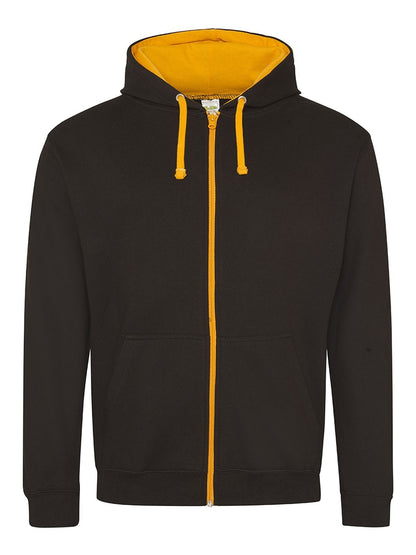 Varsity Zoodie Just Hoods by AWDis Jet Black/Orange Crush
