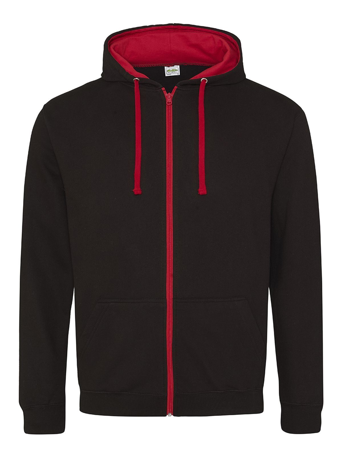 Varsity Zoodie Just Hoods by AWDis Jet Black/Fire Red