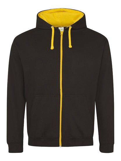 Varsity Zoodie Just Hoods by AWDis Jet Black/Gold