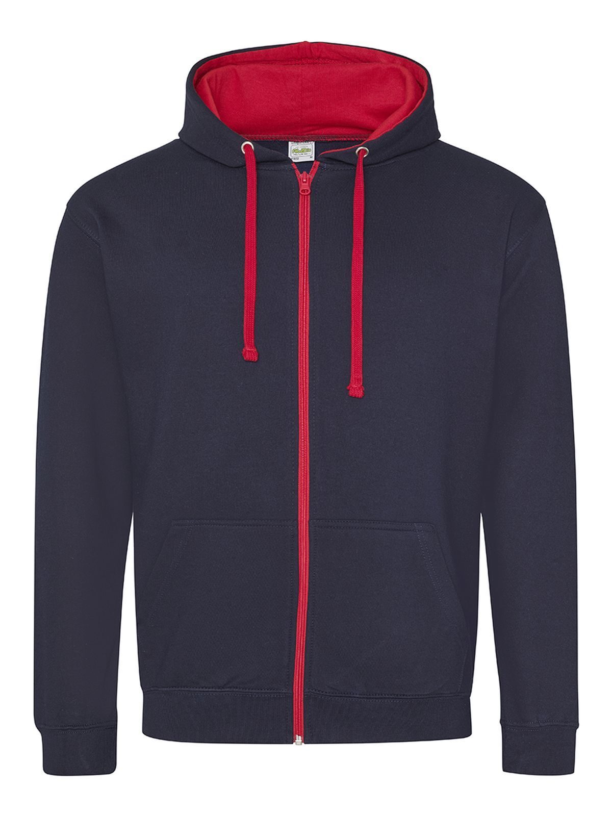 Varsity Zoodie Just Hoods by AWDis New French Navy/Fire Red