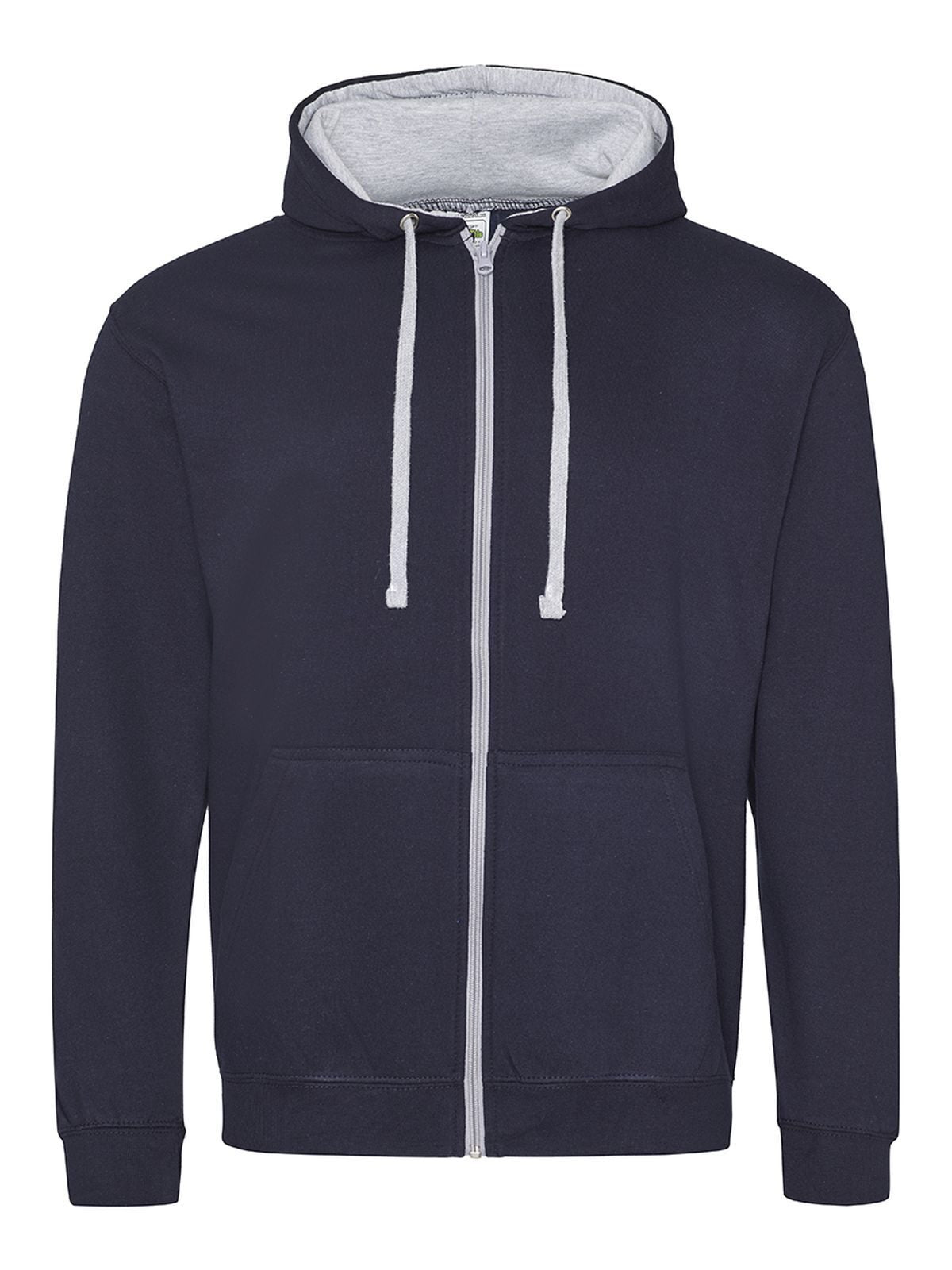Varsity Zoodie Just Hoods by AWDis New French Navy/Heather Grey