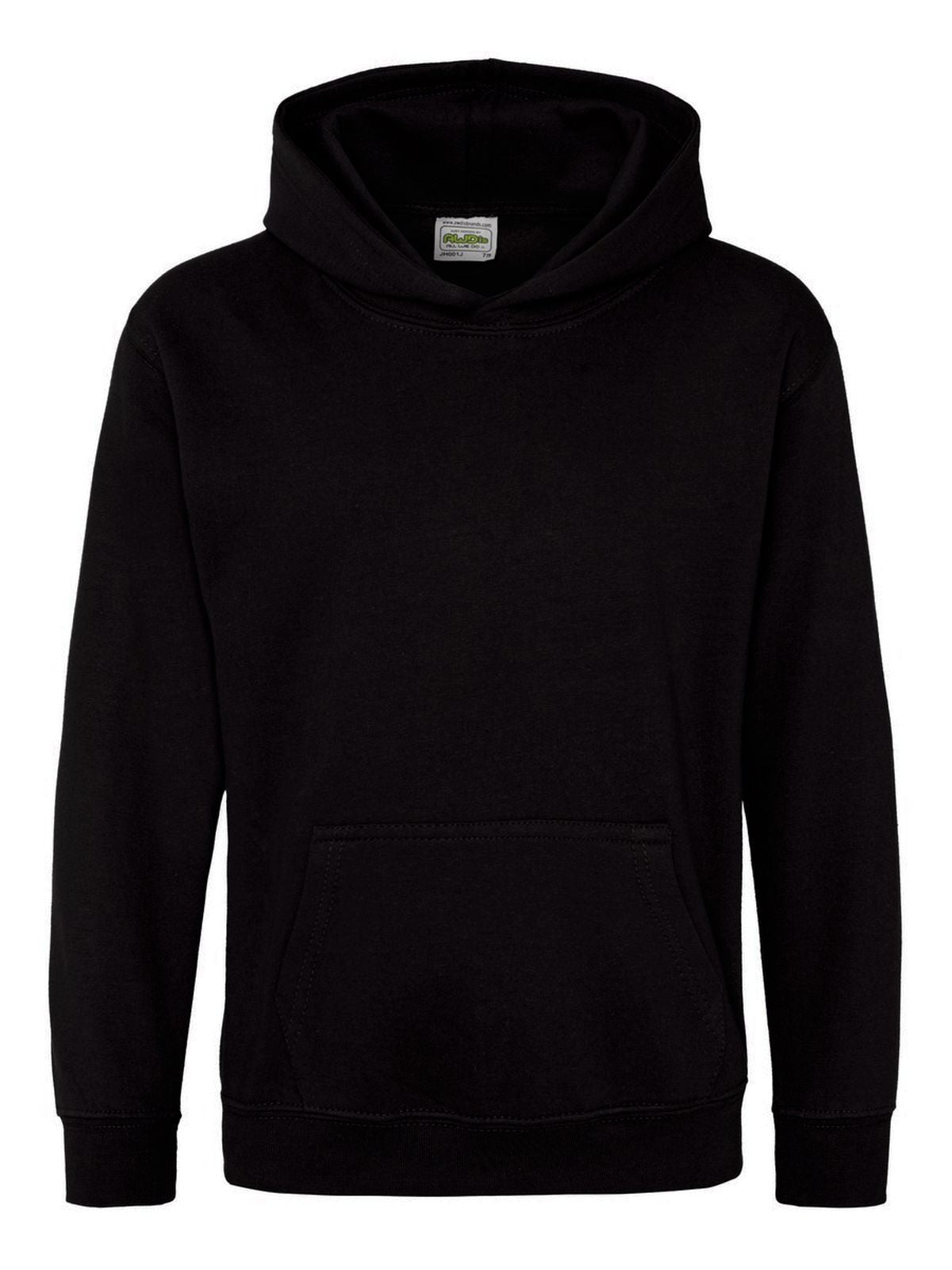 Kids Organic Hoodie Just Hoods by AWDis Deep Black