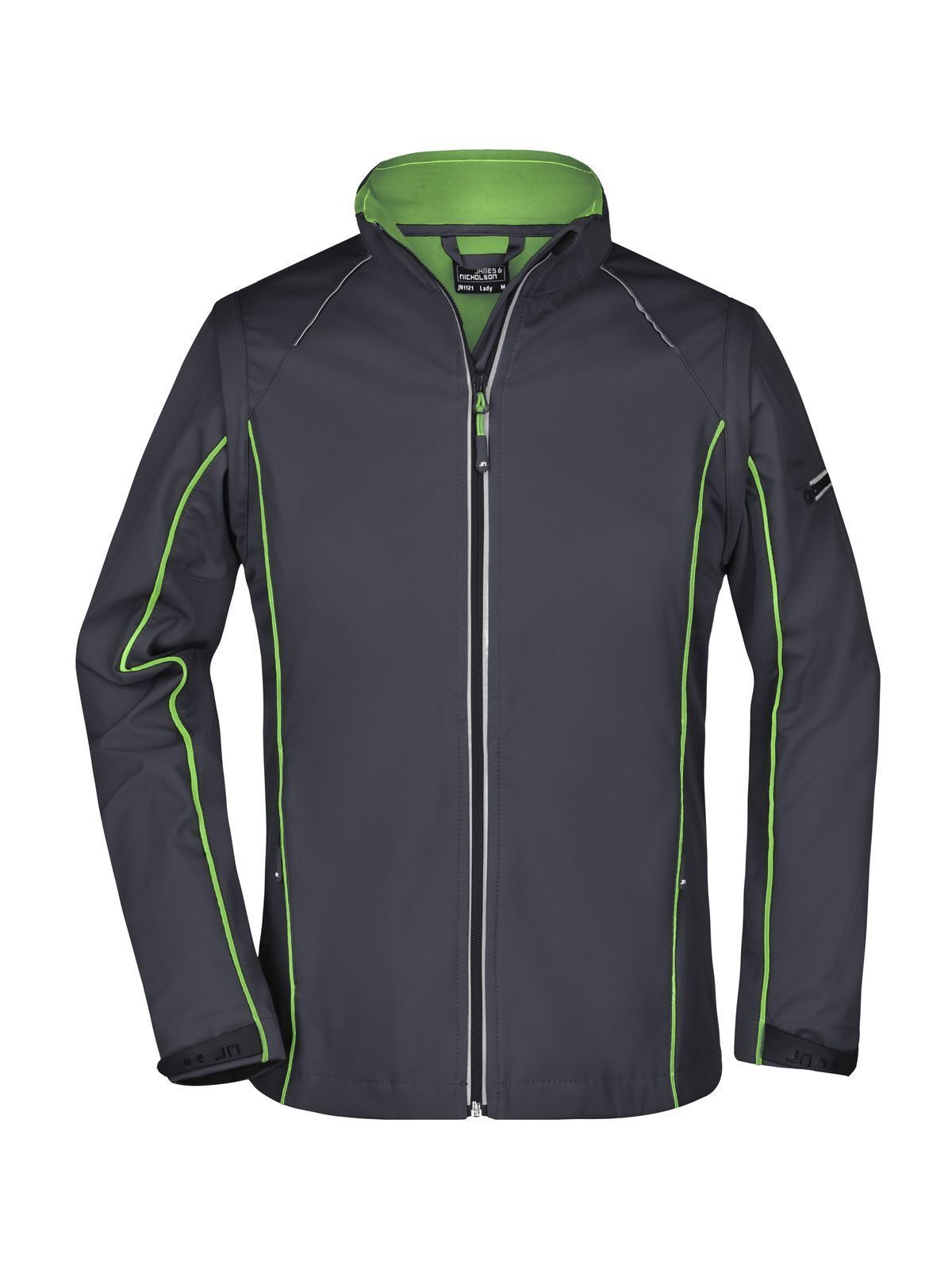 Ladies' Zip-Off Softshell Jacket Daiber Iron-Grey/Green