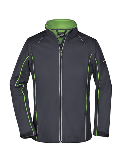 Ladies' Zip-Off Softshell Jacket Daiber Iron-Grey/Green