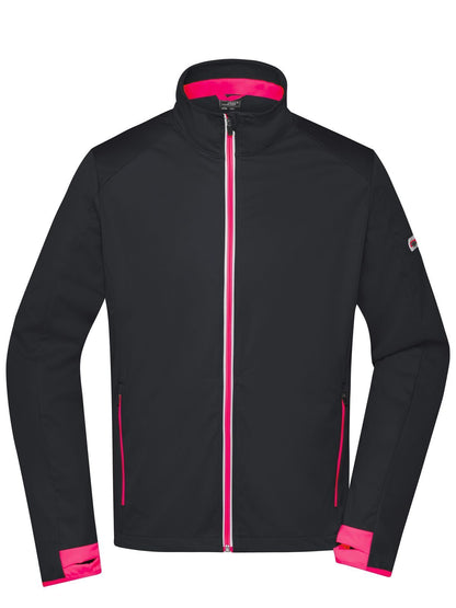 Men's Sports Softshell Jacket Daiber Black/Light-Red