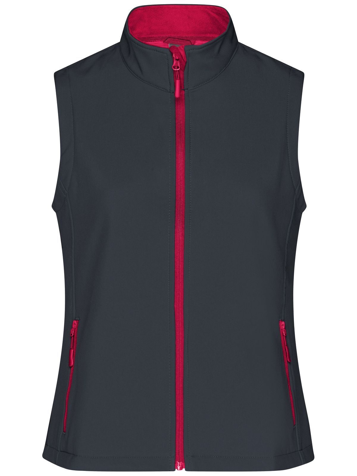 Ladies' Promo Softshell Vest Daiber Iron-Grey/Red