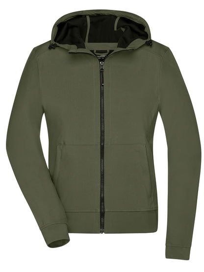 Ladies' Hooded Softshell Jacket Daiber Olive/Camouflage