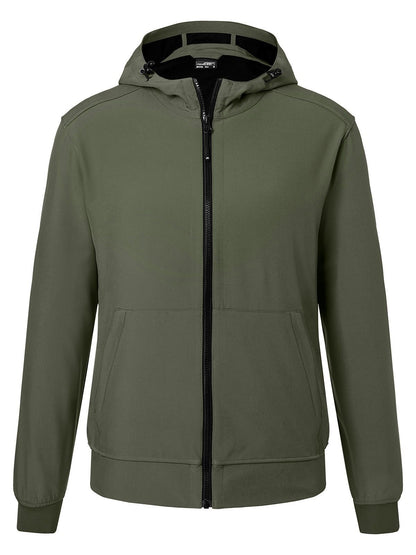 Men's Hooded Softshell Jacket Daiber Olive/Camouflage