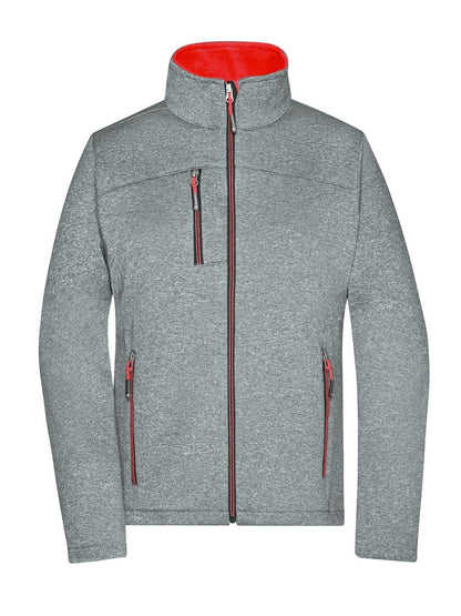 Ladies' Softshell Jacket Daiber Dark-Melange/Red