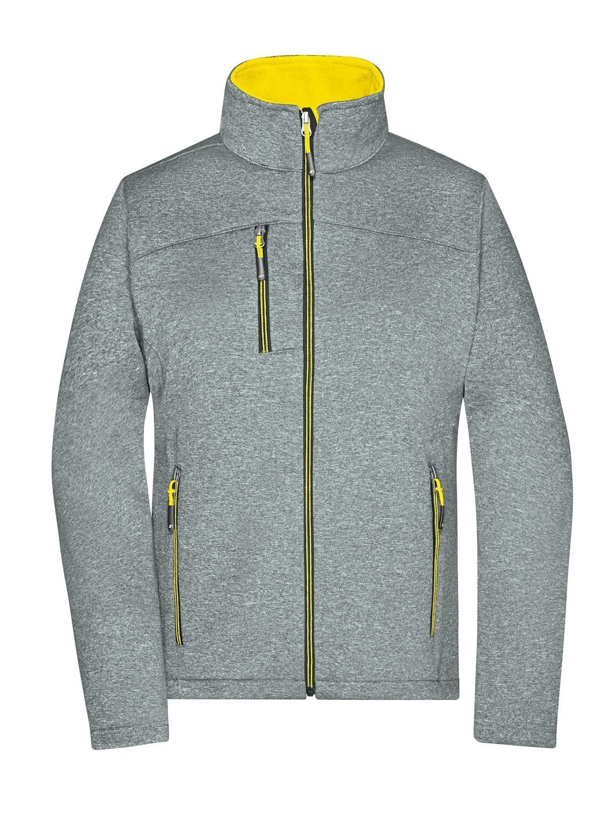 Ladies' Softshell Jacket Daiber Dark-Melange/Yellow