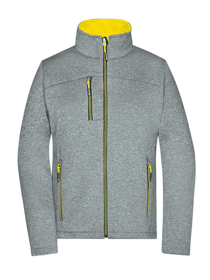 Ladies' Softshell Jacket Daiber Dark-Melange/Yellow