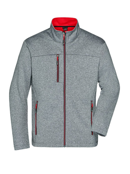 Men's Softshell Jacket Daiber Dark-Melange/Red