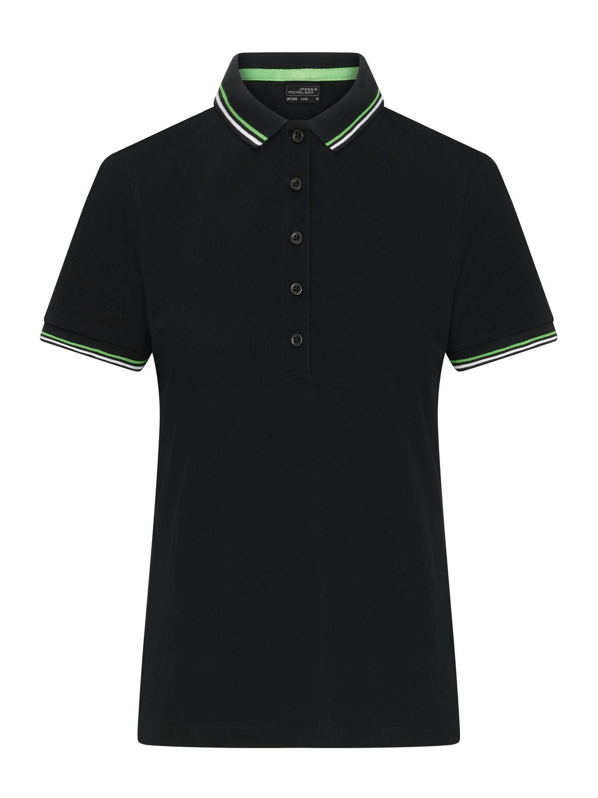Ladies' Polo Daiber Black/White/Lime-Green