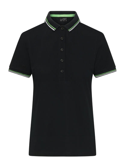 Ladies' Polo Daiber Black/White/Lime-Green