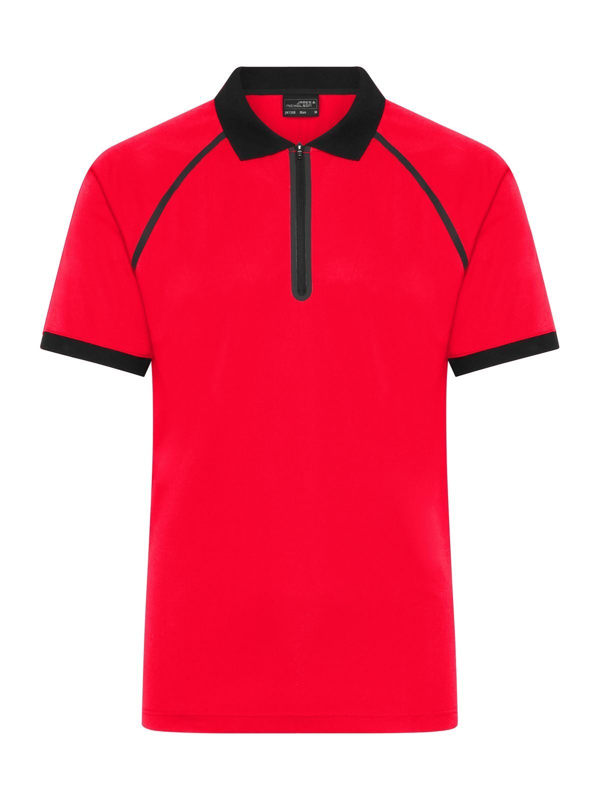 Men's Zip-Polo Daiber Light-Red/Black