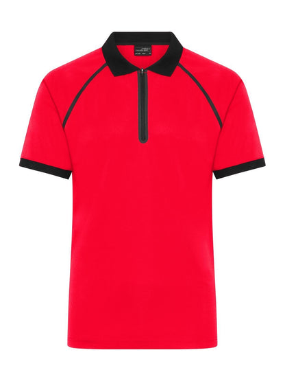 Men's Zip-Polo Daiber Light-Red/Black