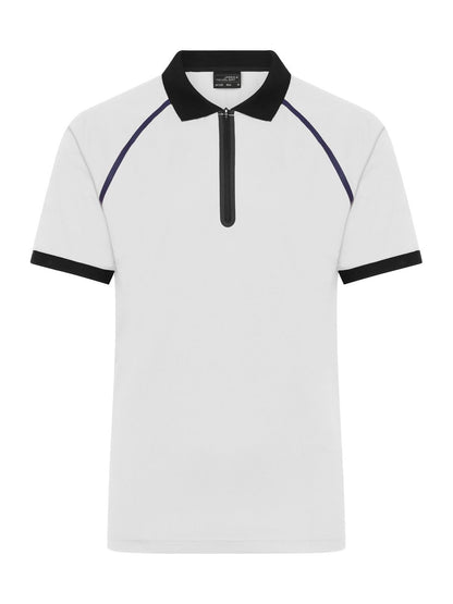 Men's Zip-Polo Daiber White/Black