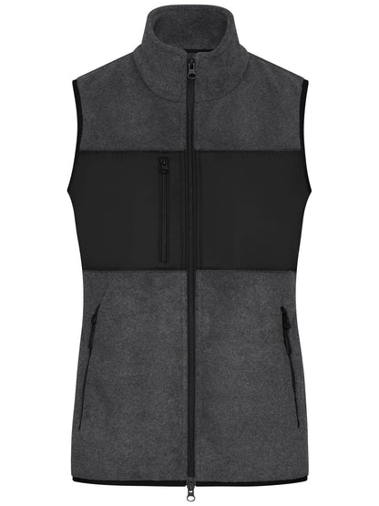 Ladies' Fleece Vest Daiber Dark-Melange/Black