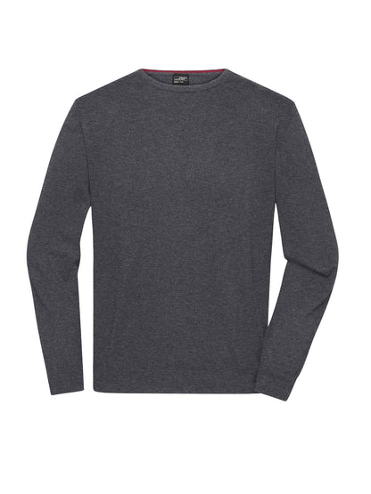Mens' Round-Neck Pullover Daiber Anthracite-Melange
