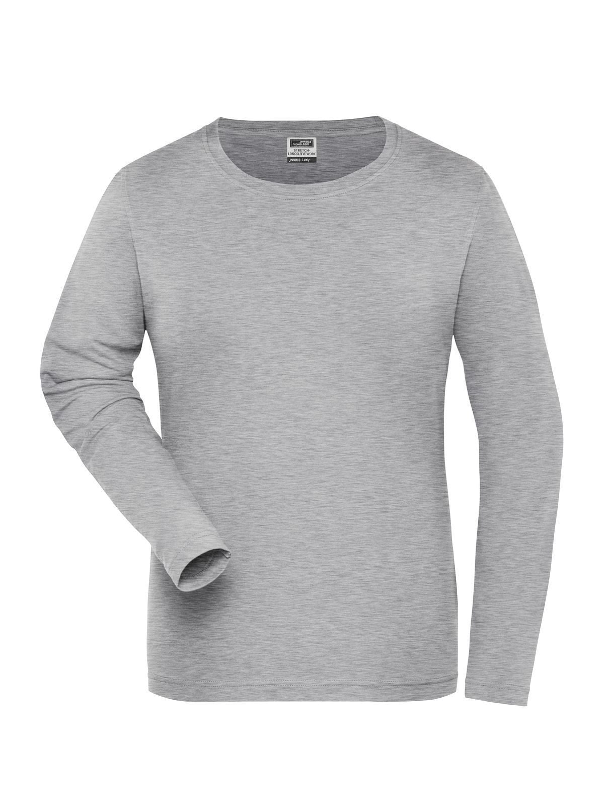 Ladies' Bio Stretch-Longsleeve Work - Solid Daiber Grey-Heather