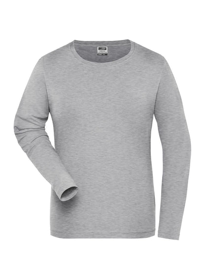 Ladies' Bio Stretch-Longsleeve Work - Solid Daiber Grey-Heather