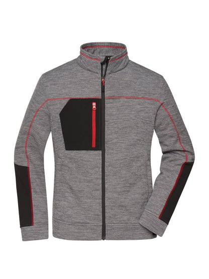 Ladies' Structure Fleece Jacket Daiber Carbon-Melange/Black/Red