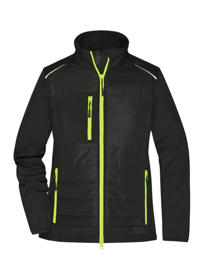 Ladies' Hybrid Jacket Daiber Black/Neon-Yellow