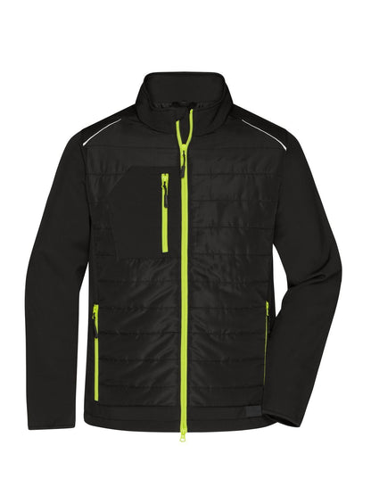 Men's Hybrid Jacket Daiber Black/Neon-Yellow