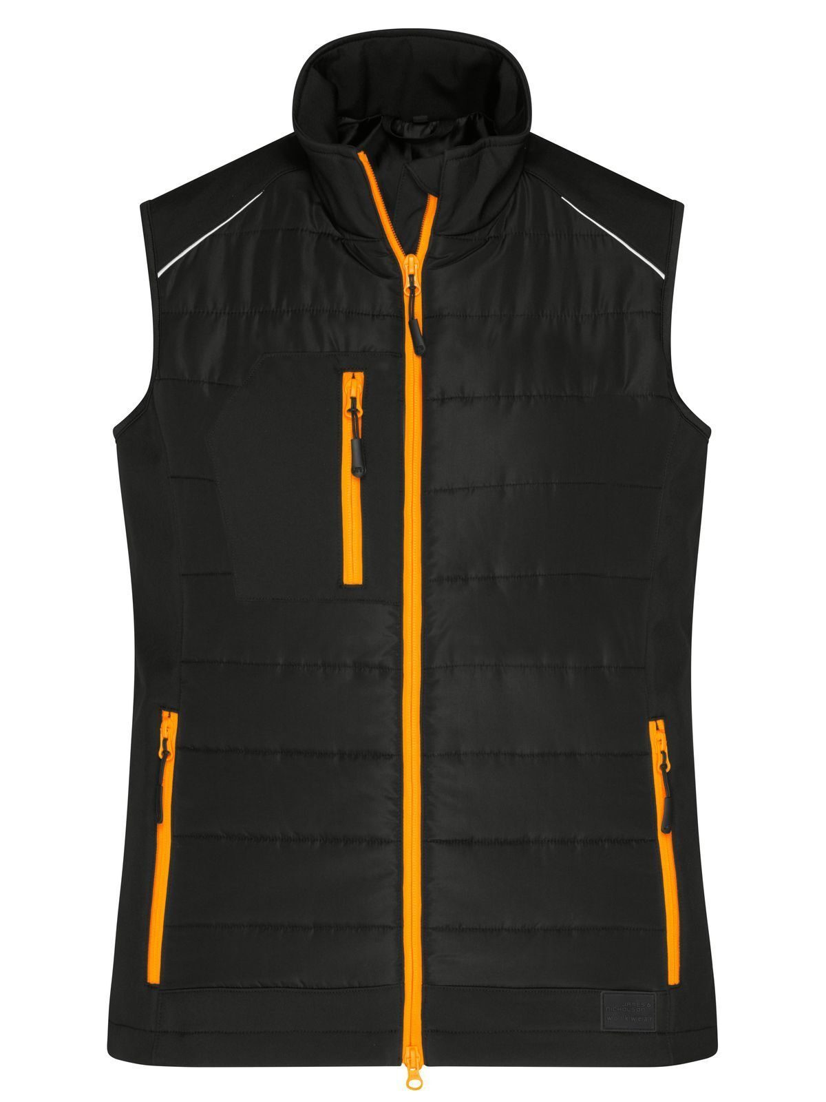 Ladies' Hybrid Vest Daiber Black/Neon-Orange