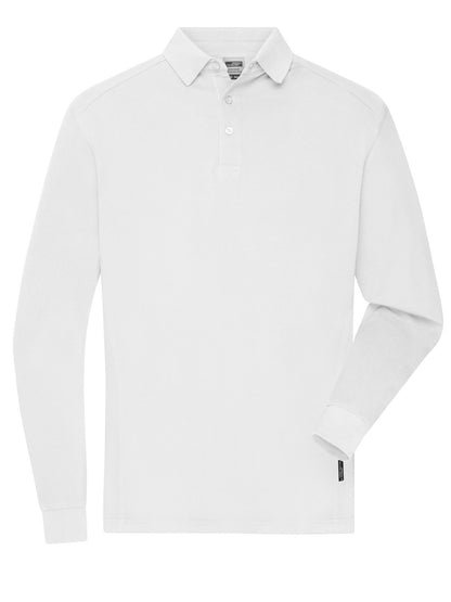 Men's Workwear-Longsleeve Polo Daiber White