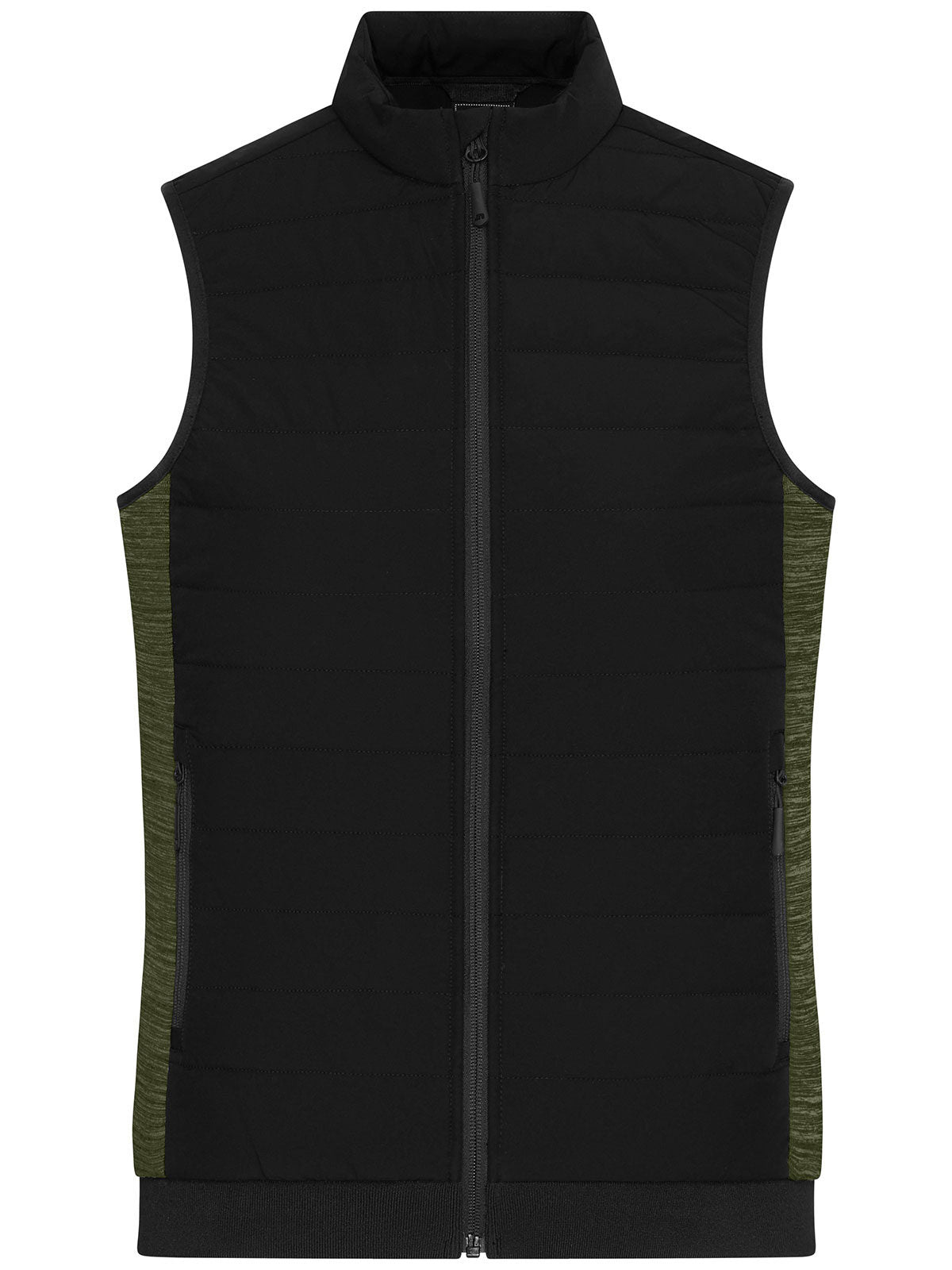 Ladies' Padded Hybrid Vest Daiber Black/Olive-Melange
