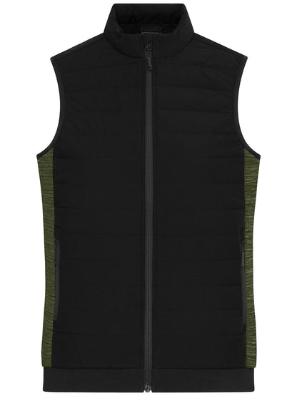 Ladies' Padded Hybrid Vest Daiber Black/Olive-Melange