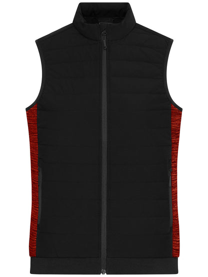 Ladies' Padded Hybrid Vest Daiber Black/Red-Melange